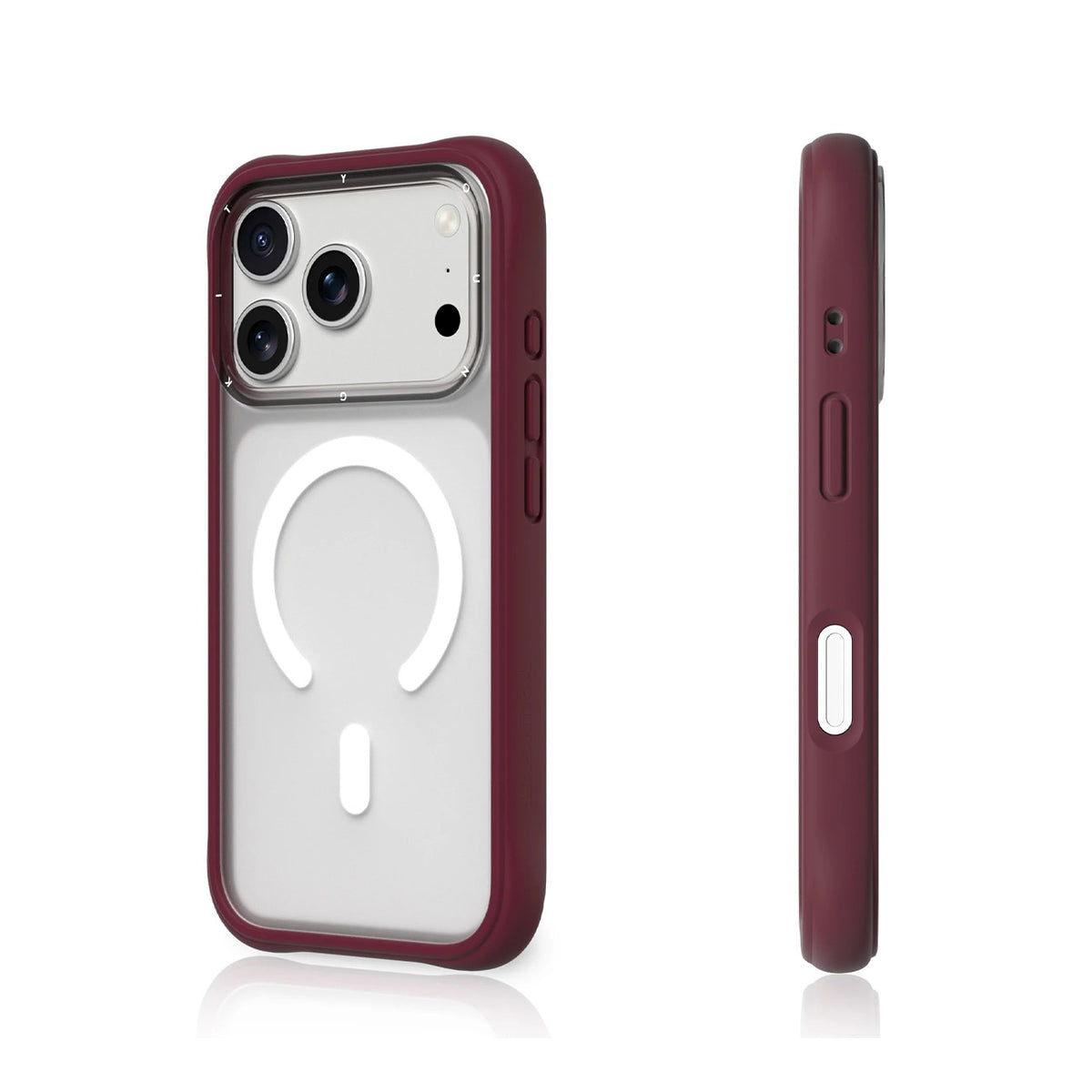 YOUNGKIT Funda Dynamic II para iPhone 17 Pro Max/18 Pro Max Compatible con MagSafe, Transparente Rojo Cherry