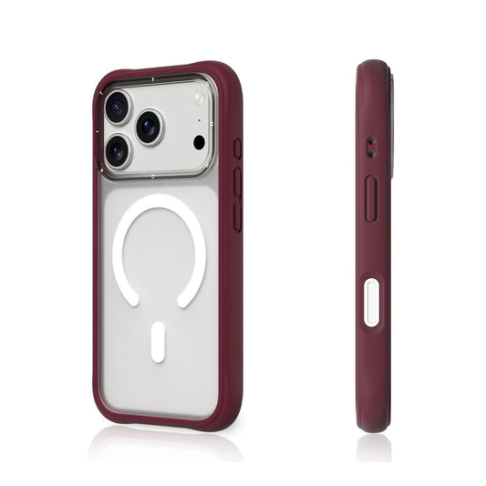 YOUNGKIT Case for iPhone 17 Pro Max – Dynamic II Magnetic Transparent Cherry Red Silicone Case, Modern Design and Precise Fit