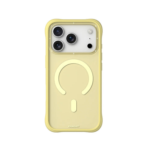 YOUNGKIT Funda Dynamic II para iPhone 17 Pro Compatible con MagSafe, Marco de Silicona y Trasera Removible, Amarillo Tulip