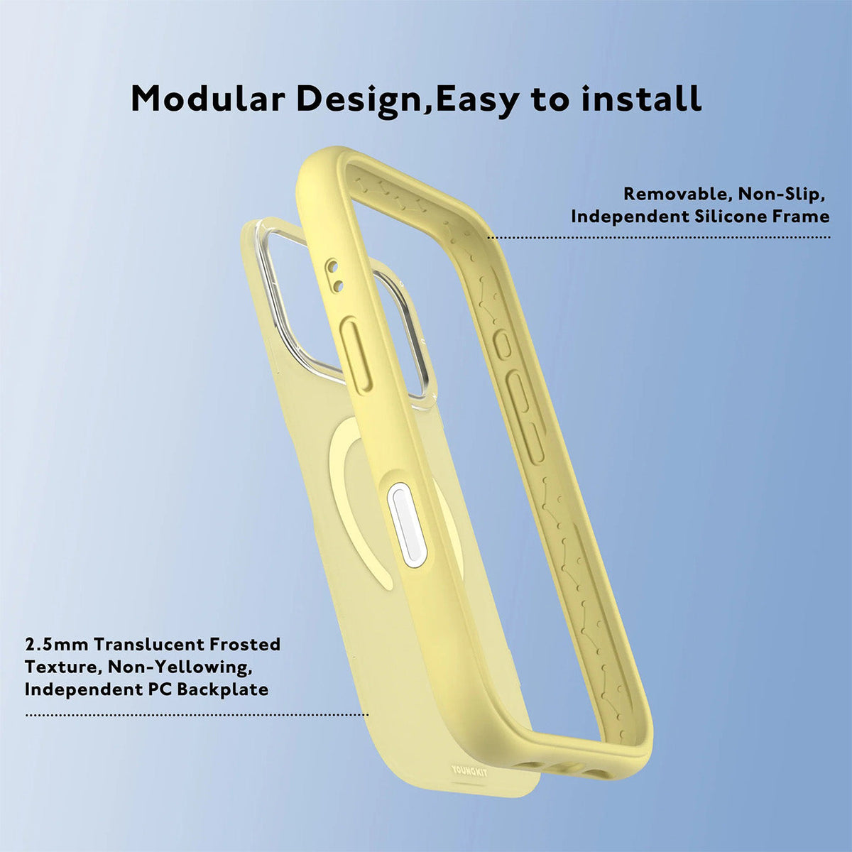 YOUNGKIT Case for iPhone 17 Pro Max – Dynamic II Tulip Yellow Magnetic Case, Modern Design and Precise Fit