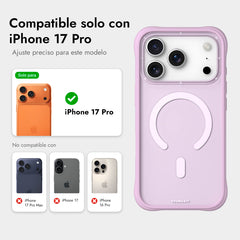 YOUNGKIT Funda Dynamic II para iPhone 17 Pro Compatible con MagSafe, Marco de Silicona y Trasera Removible, Rosa Warm Pink