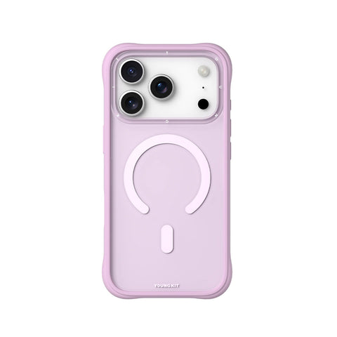 YOUNGKIT Funda Dynamic II para iPhone 17 Pro Compatible con MagSafe, Marco de Silicona y Trasera Removible, Rosa Warm Pink