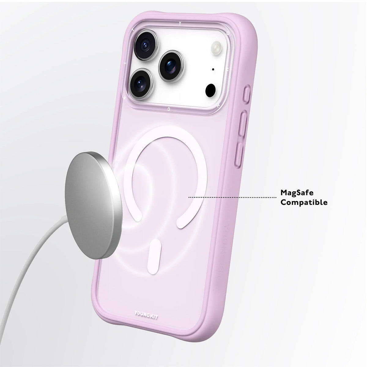 YOUNGKIT Funda Dynamic II para iPhone 17 Pro Max/18 Pro Max Compatible con MagSafe, Rosa Warm Pink