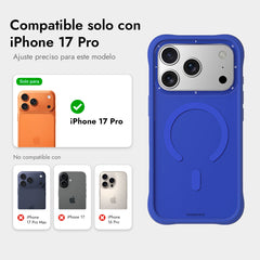 YOUNGKIT Funda Dynamic II para iPhone 17 Pro Compatible con MagSafe, Marco de Silicona y Trasera Removible, Azul Klein