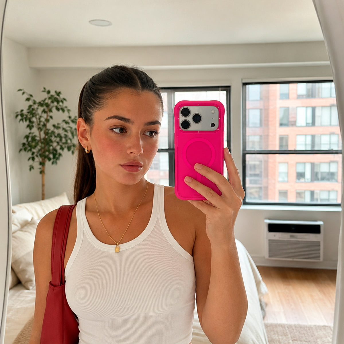 YOUNGKIT Case for iPhone 17 Pro – Dynamic II Barbie Pink Magnetic Case, Modern Design and Precise Fit
