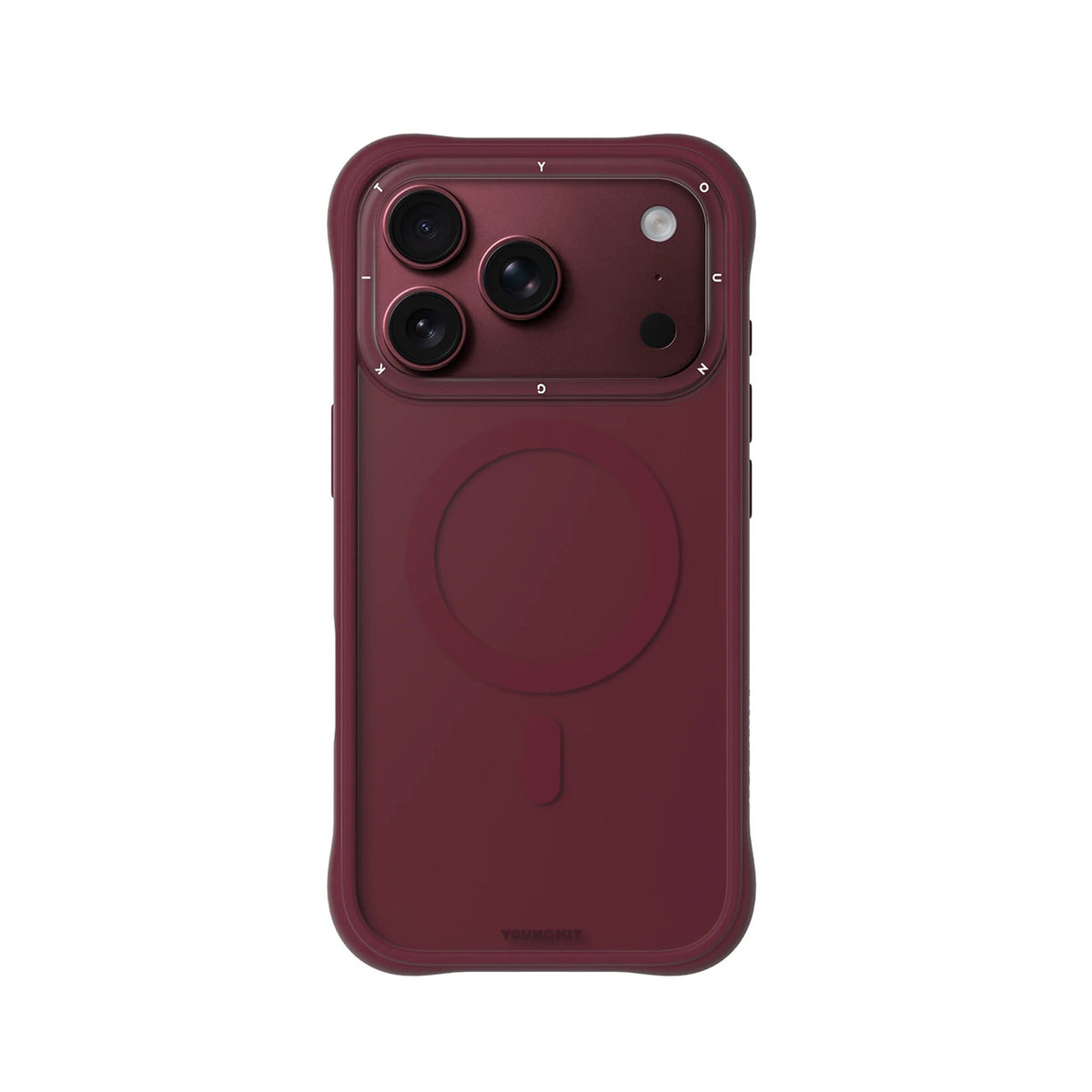YOUNGKIT Funda Dynamic II para iPhone 17 Pro/18 Pro Compatible con MagSafe, Rojo Cherry