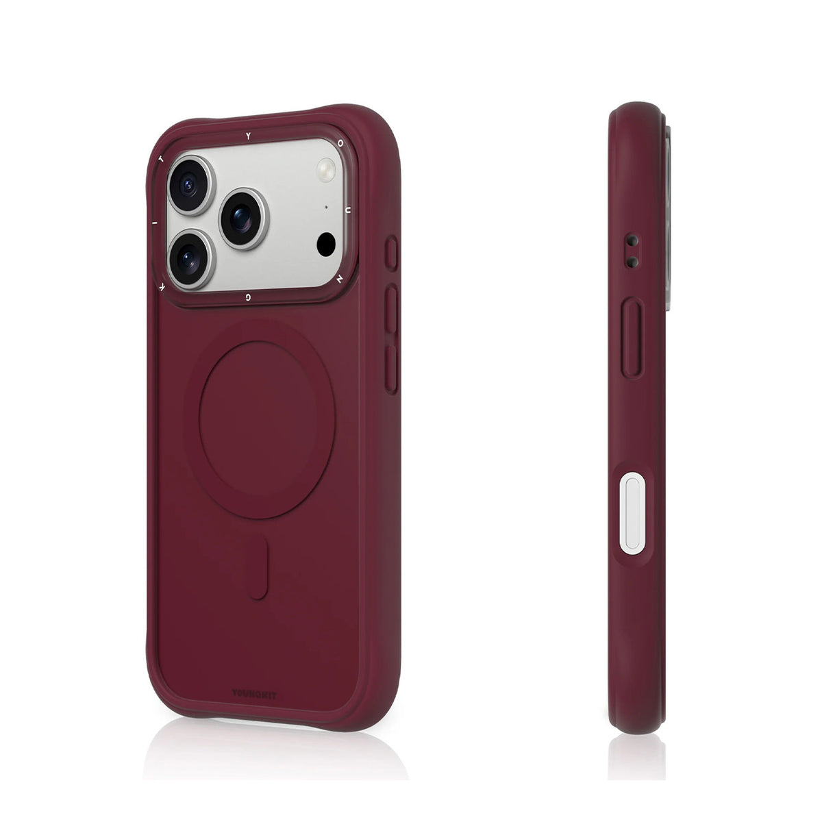YOUNGKIT Funda Dynamic II para iPhone 17 Pro/18 Pro Compatible con MagSafe, Rojo Cherry