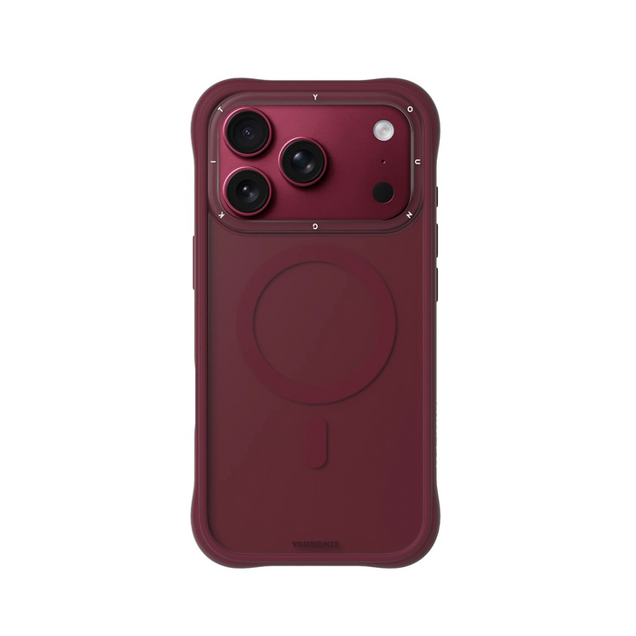 YOUNGKIT Funda Dynamic II para iPhone 17 Pro/18 Pro Compatible con MagSafe, Rojo Cherry