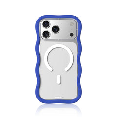 YOUNGKIT Case for iPhone 17 Pro – Dynamic II Magnetic Case Transparent Glacier Blue Wavy Silicone, Modern Design and Precise Fit