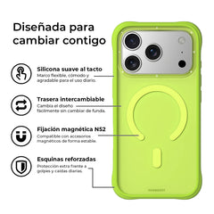 YOUNGKIT Case for iPhone 17 Pro Max – Dynamic II Magnetic Case Lime Green, Modern Design and Precise Fit