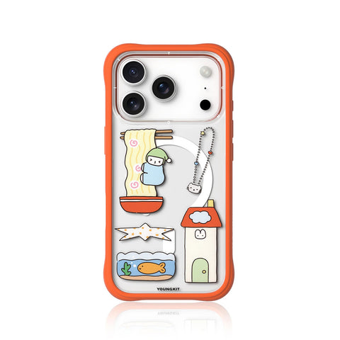 YOUNGKIT Funda CH Sweetheart Express para iPhone 17 Pro Max Compatible con MagSafe, Marco de Silicona y Trasera Removible, Small-town Life