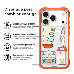 YOUNGKIT iPhone 17 Pro Max Case – Magnetic Cover CH Sweetheart Express Small-town Life, Illustrated Design and Precise Fit