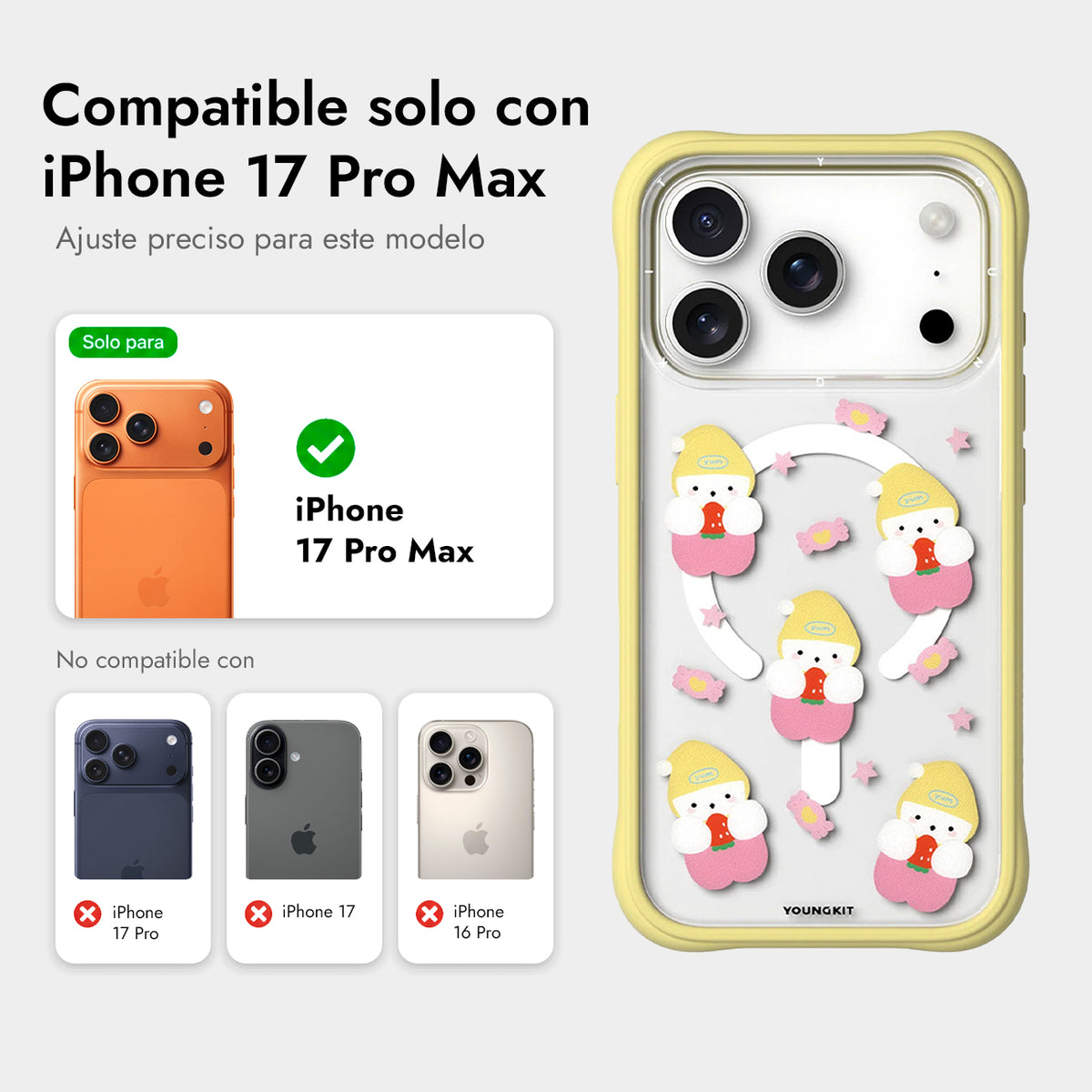 YOUNGKIT Funda Sweetheart Express para iPhone 17 Pro Max/18 Pro Max Compatible con MagSafe, Sweet Cottage