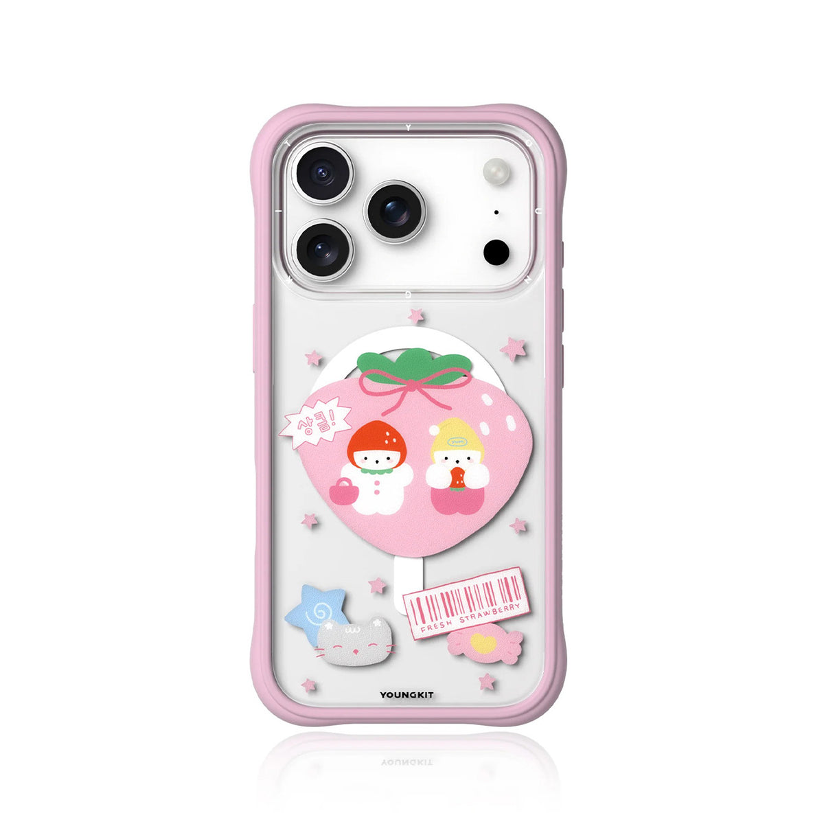 YOUNGKIT Funda Sweetheart Express para iPhone 17 Pro/18 Pro Compatible con MagSafe, The Strawberry Squad