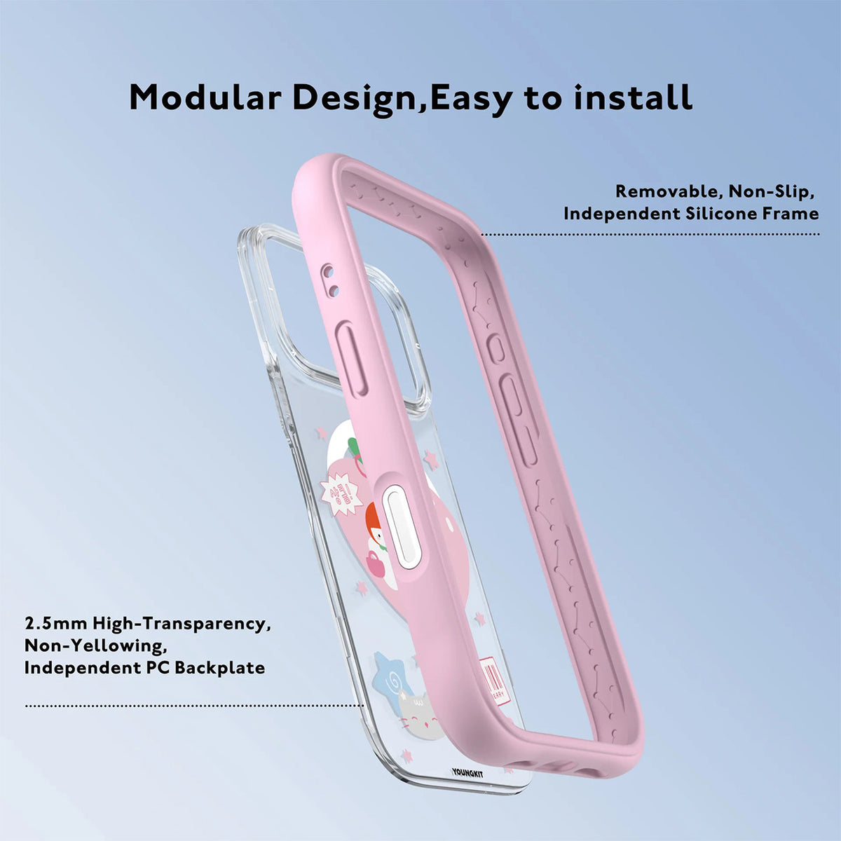 YOUNGKIT Funda Sweetheart Express para iPhone 17 Pro/18 Pro Compatible con MagSafe, The Strawberry Squad