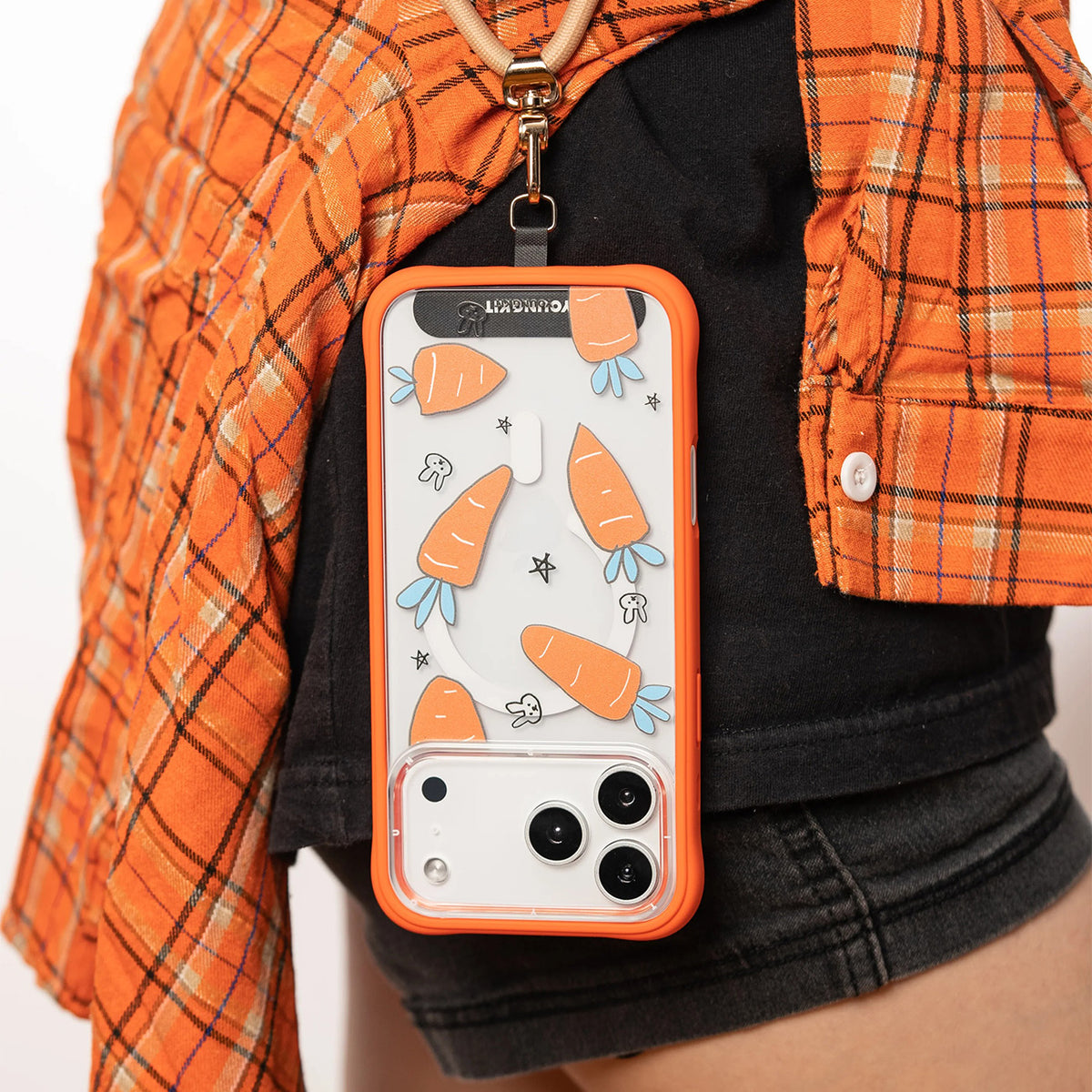 YOUNGKIT Funda Orchard para iPhone 17 Pro/18 Pro Compatible con MagSafe, Carrot Rabbit Talk