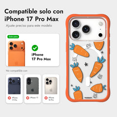 YOUNGKIT Case for iPhone 17 Pro Max – CH Orchard Carrot Rabbit Talk Magnetic Case, Illustrated Design and Precise Fit