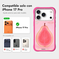 YOUNGKIT Case for iPhone 17 Pro – Magnetic Case CH Sensitive Moment Lightly Blushed Guava, Illustrated Design and Precise Fit