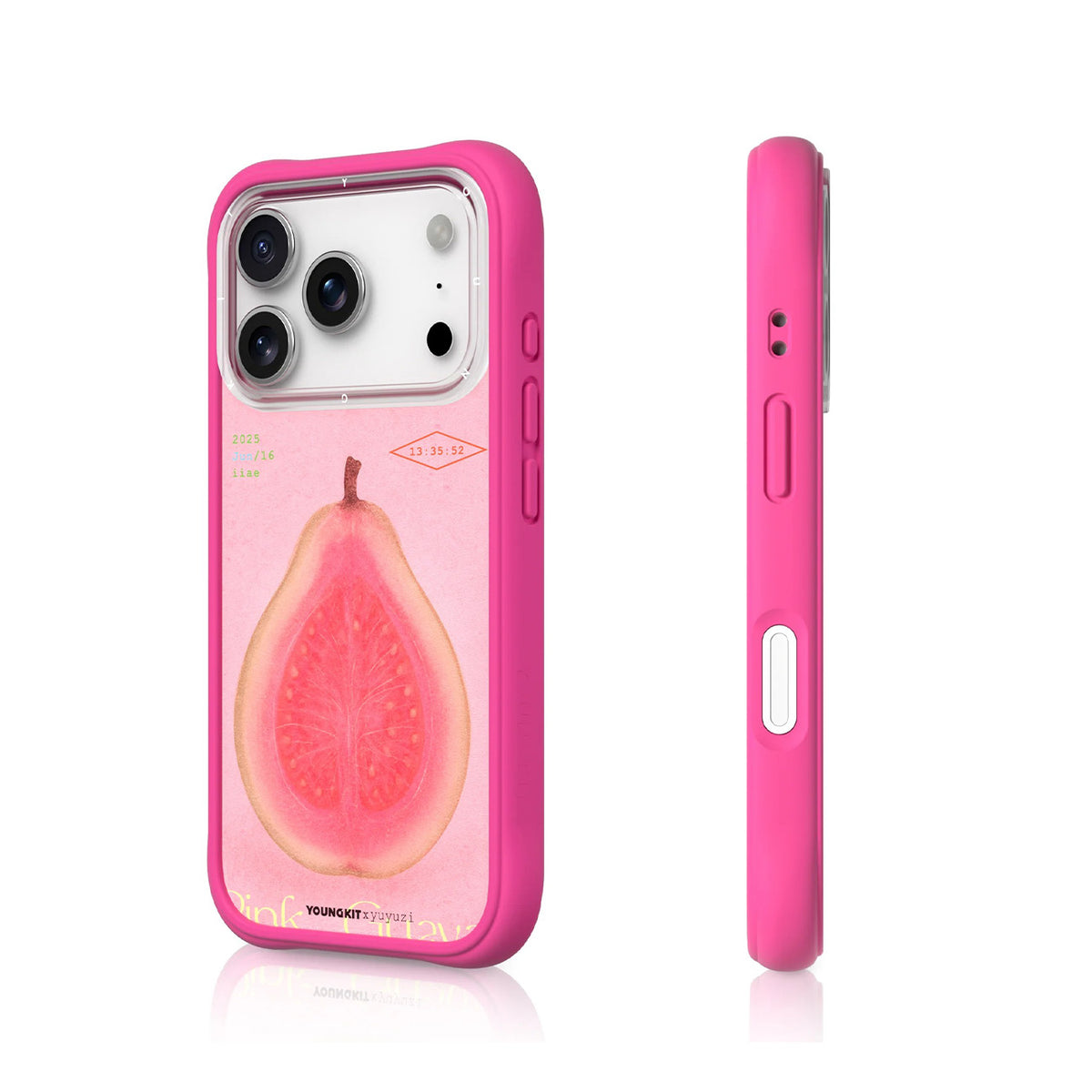 YOUNGKIT Funda Sensitive Moment para iPhone 17 Pro/18 Pro Compatible con MagSafe, Lightly Blushed Guava