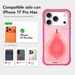 YOUNGKIT Case for iPhone 17 Pro Max – Magnetic Case CH Sensitive Moment Lightly Blushed Guava, Illustrated Design and Precise Fit