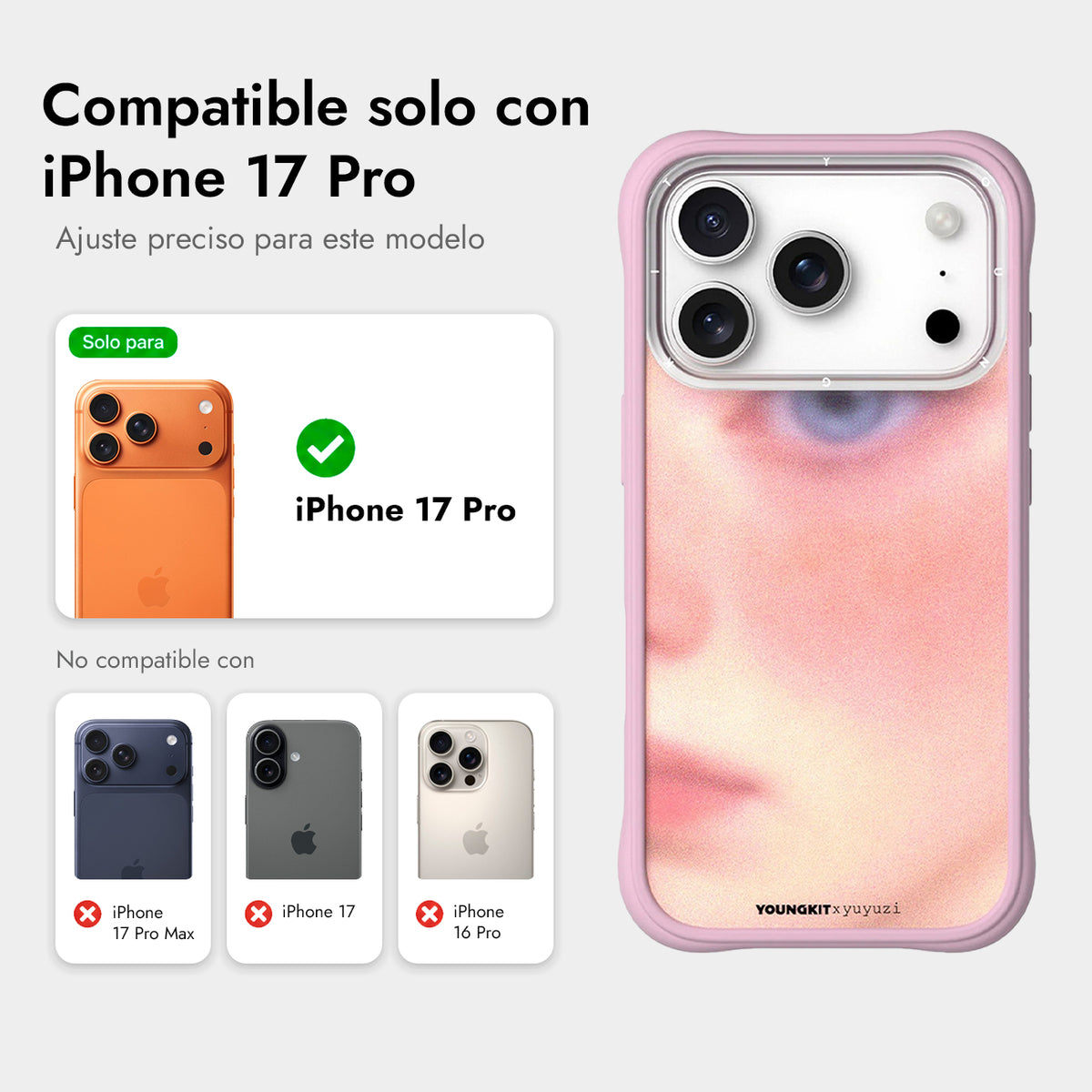 YOUNGKIT Funda Authentic para iPhone 17 Pro/18 Pro Compatible con MagSafe, The Girl’s Gaze