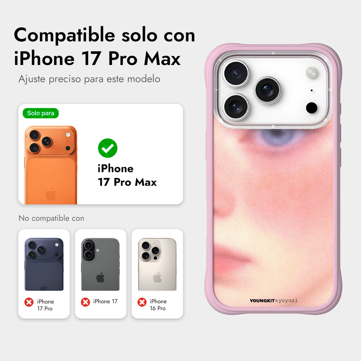 YOUNGKIT Funda Authentic para iPhone 17 Pro Max/18 Pro Max Compatible con MagSafe, The Girl’s Gaze