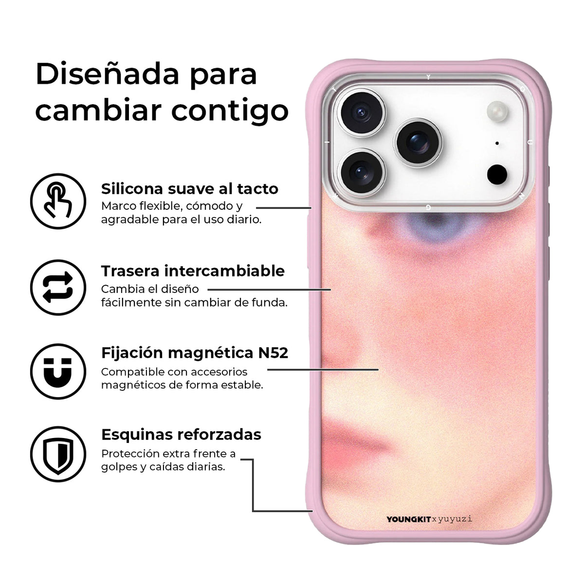 YOUNGKIT Funda Authentic para iPhone 17 Pro Max/18 Pro Max Compatible con MagSafe, The Girl’s Gaze