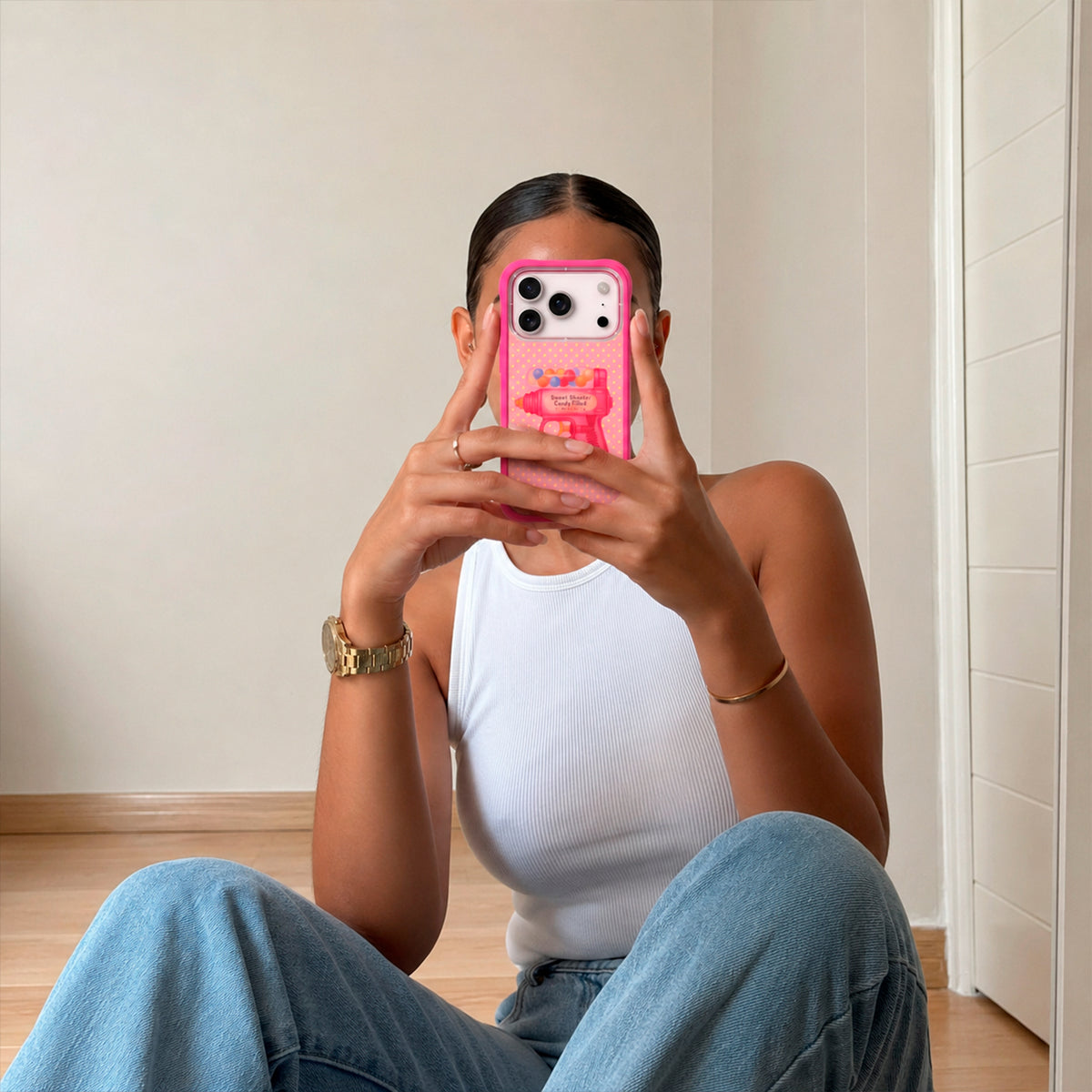 YOUNGKIT Case for iPhone 17 Pro Max – Magnetic Case CH Authentic Check Your ID Barbie Pink, Illustrated Design and Precise Fit