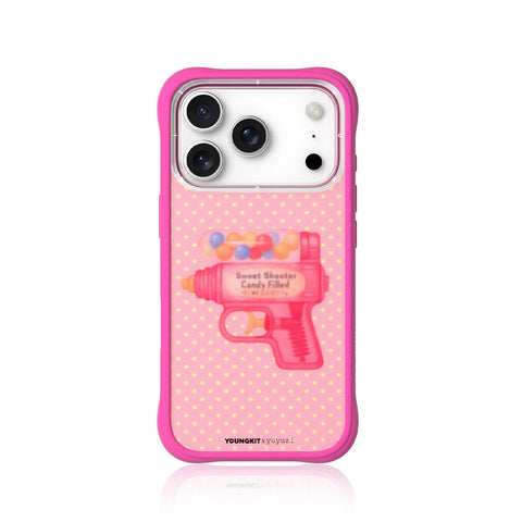 YOUNGKIT Funda CH Authentic para iPhone 17 Pro Max Compatible con MagSafe, Marco de Silicona y Trasera Removible, Barbie Pink