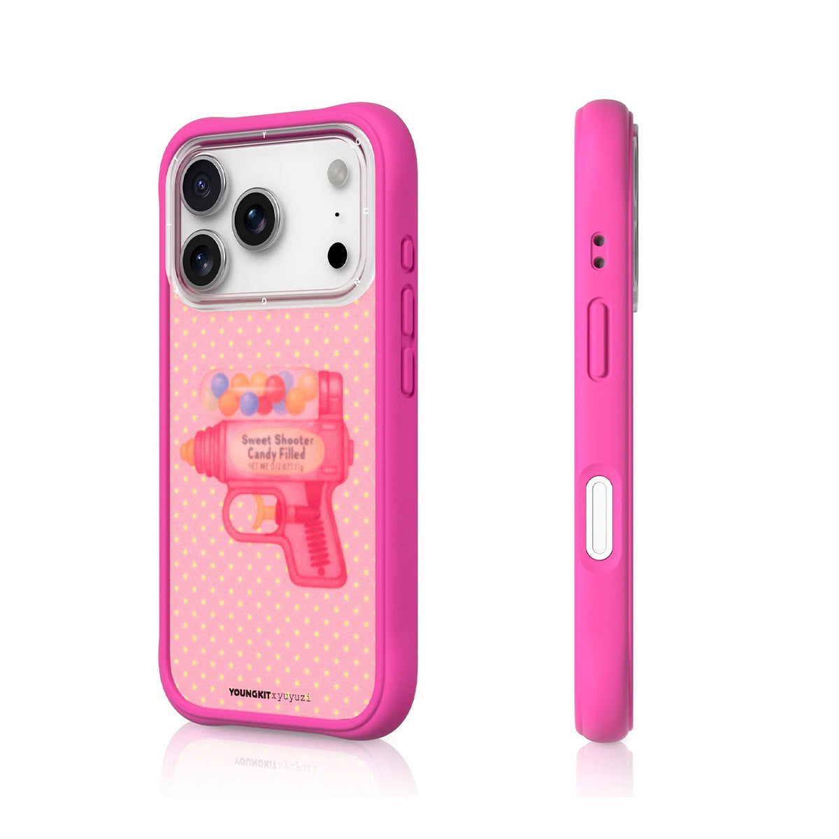 YOUNGKIT Case for iPhone 17 Pro – Magnetic Case CH Authentic Check Your ID Barbie Pink, Illustrated Design and Precise Fit