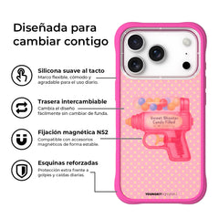 YOUNGKIT Case for iPhone 17 Pro Max – Magnetic Case CH Authentic Check Your ID Barbie Pink, Illustrated Design and Precise Fit