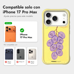 YOUNGKIT Case for iPhone 17 Pro Max - Magnetic Case CH Authentic Purple Jade Grapes, Illustrated Design and Precise Fit