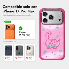 YOUNGKIT Case for iPhone 17 Pro Max - Magnetic Case CH Marshmallow Flower Dino, Illustrated Design and Precise Fit
