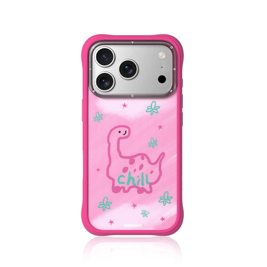 YOUNGKIT Case for iPhone 17 Pro Max - Magnetic Case CH Marshmallow Flower Dino, Illustrated Design and Precise Fit