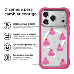 YOUNGKIT Case for iPhone 17 Pro - Magnetic Case CH Marshmallow Kitty Cake, Illustrated Design and Precise Fit