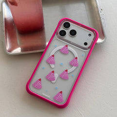 YOUNGKIT Case for iPhone 17 Pro - Magnetic Case CH Marshmallow Kitty Cake, Illustrated Design and Precise Fit