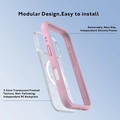 YOUNGKIT Case for iPhone 17 Pro Max – Magnetic Transparent Case CH Star Dot Rose Pink Star, Star Design and Precise Fit