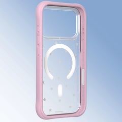 YOUNGKIT Case for iPhone 17 Pro – Magnetic Clear Case CH Star Dot Pink Star, Star Design and Precise Fit