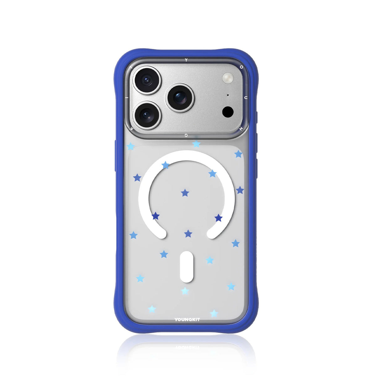 YOUNGKIT Funda Star Dot para iPhone 17 Pro/18 Pro Compatible con MagSafe, Azul Blue Star