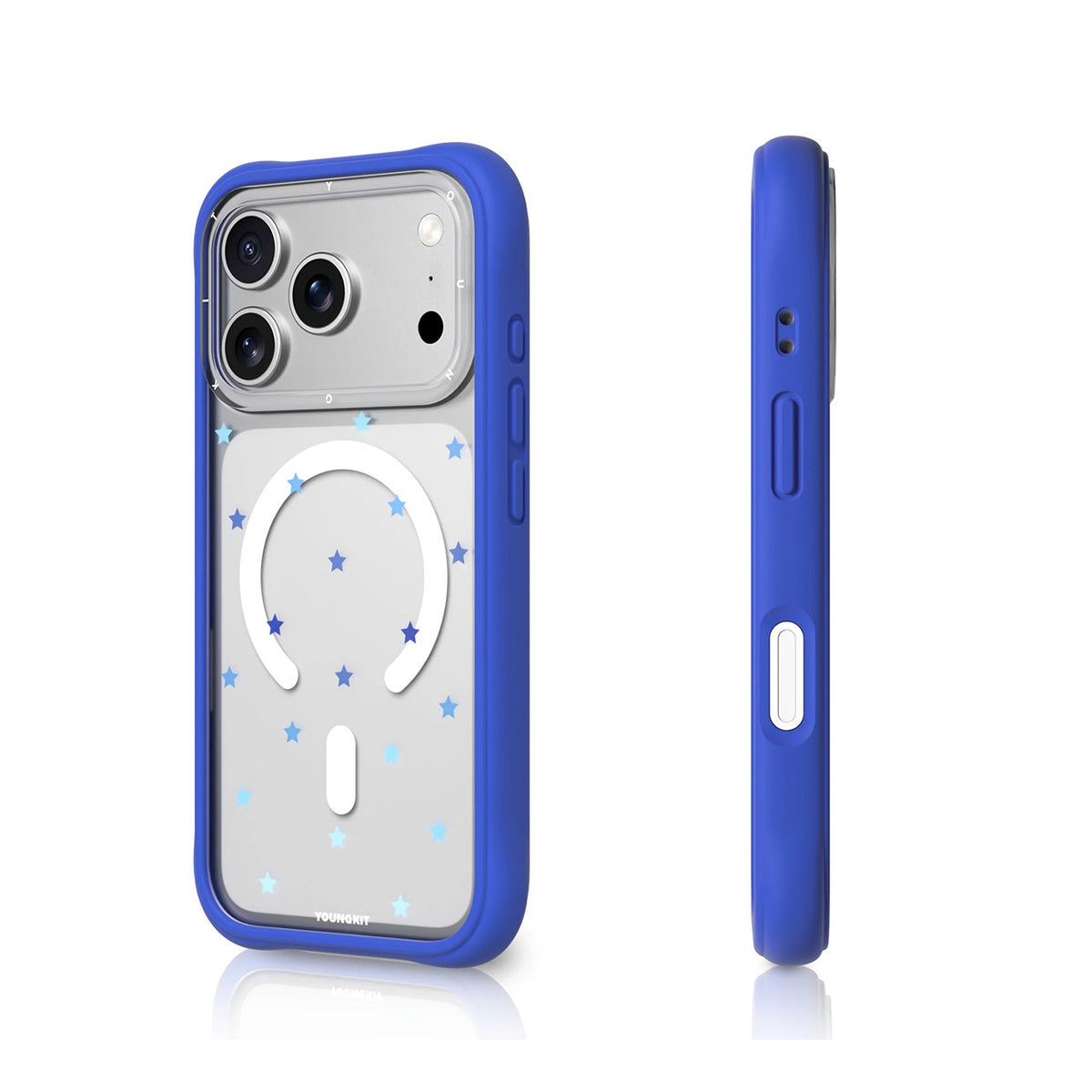 YOUNGKIT Funda Star Dot para iPhone 17 Pro/18 Pro Compatible con MagSafe, Azul Blue Star