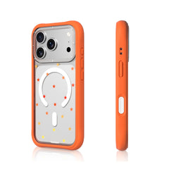YOUNGKIT Case for iPhone 17 Pro – Magnetic Clear Case CH Star Dot Orange Star, Star Design and Precise Fit