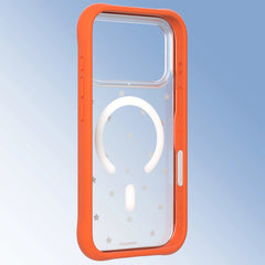 YOUNGKIT Case for iPhone 17 Pro – Magnetic Clear Case CH Star Dot Orange Star, Star Design and Precise Fit