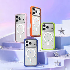 YOUNGKIT Case for iPhone 17 Pro – Magnetic Clear Case CH Star Dot Orange Star, Star Design and Precise Fit