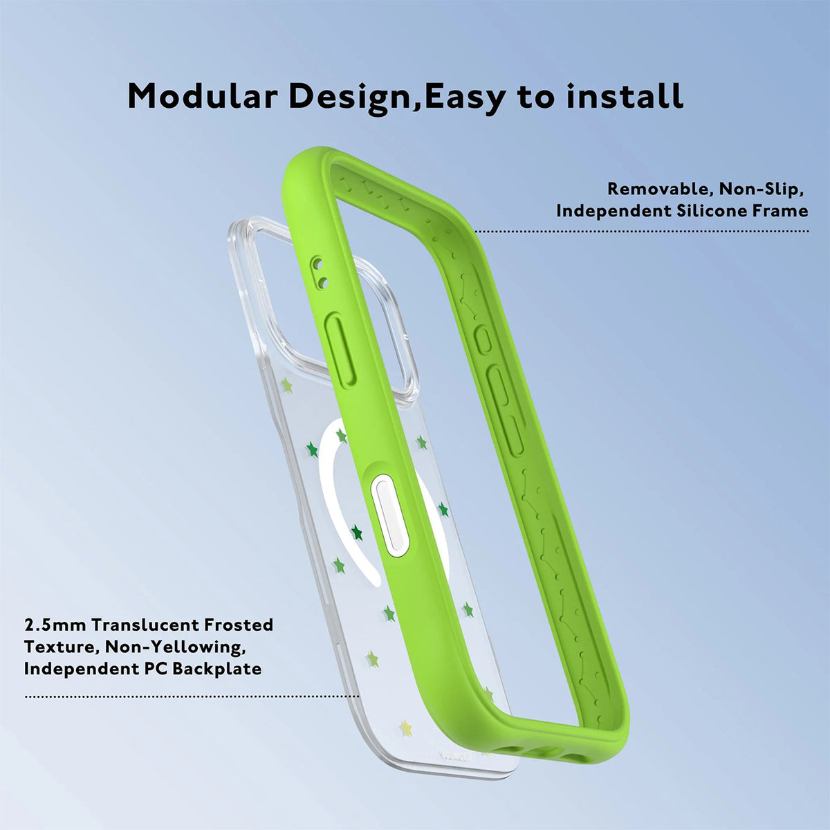 YOUNGKIT Funda Star Dot para iPhone 17 Pro Max/18 Pro Max Compatible con MagSafe, Verde Green Star