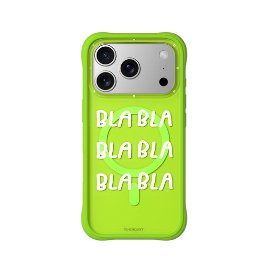 YOUNGKIT Funda CH3 Coffee Time 2.0 para iPhone 17 Pro Max Compatible con MagSafe, Marco de Silicona y Trasera Removible, No Para de Hablar, Verde