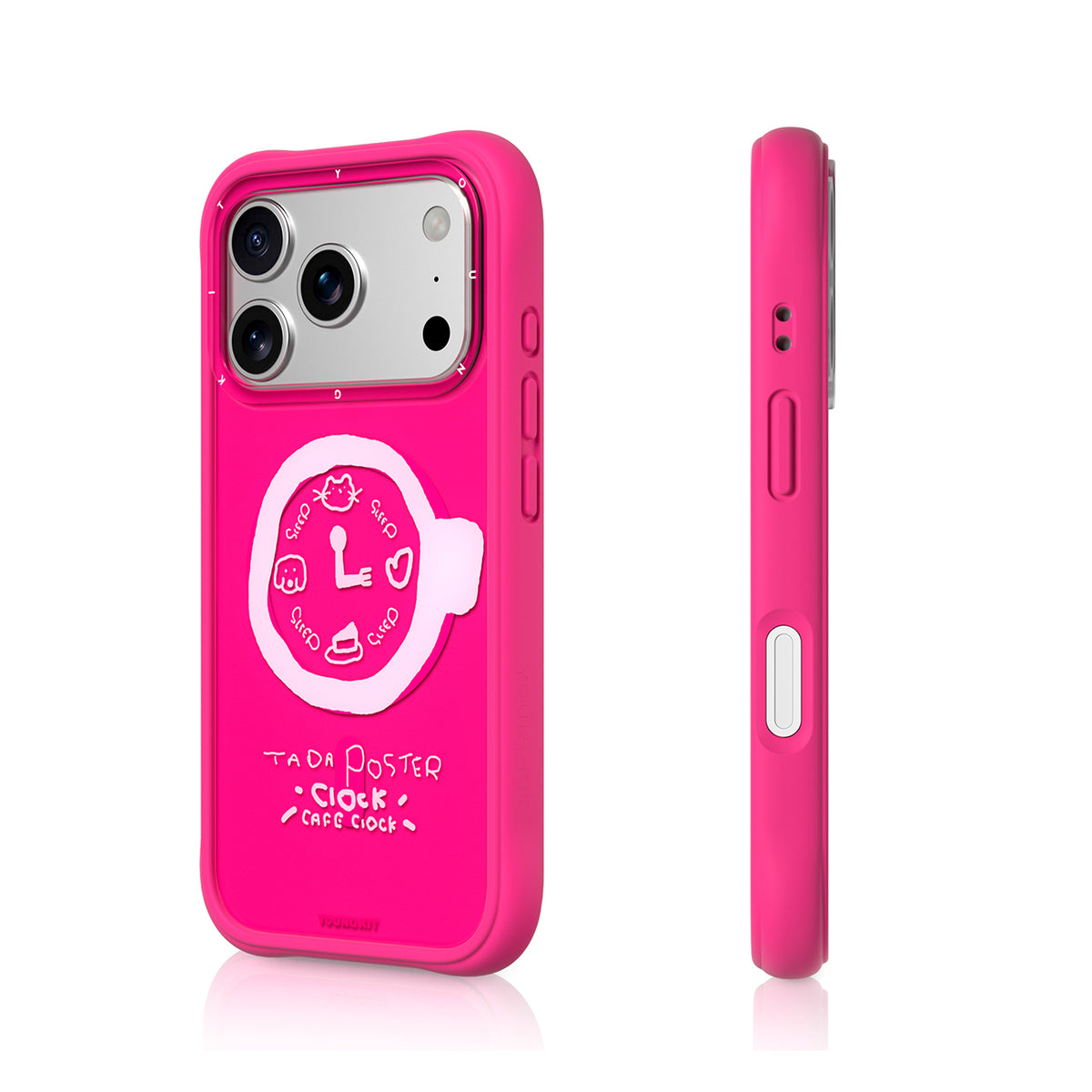 YOUNGKIT Funda Coffee Time para iPhone 17 Pro/18 Pro Compatible con MagSafe, A las 3, Rosa Barbie