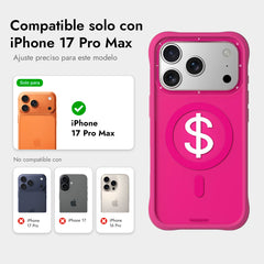 YOUNGKIT Case for iPhone 17 Pro Max – Magnetic Case CH3 Lucky Money Rich Pink, Graphic Design and Precise Fit