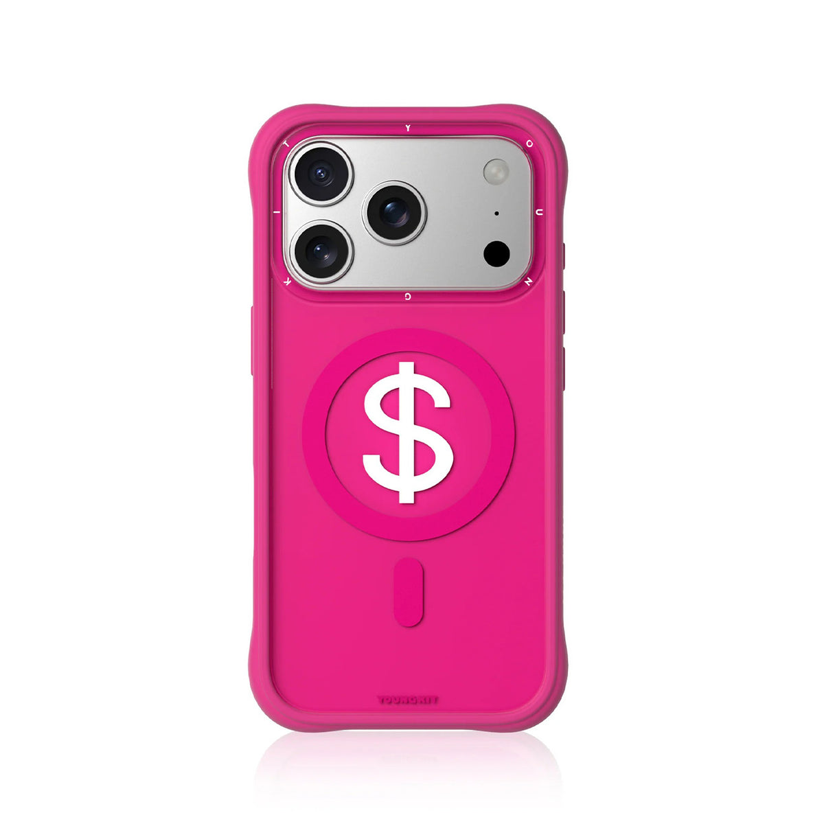 YOUNGKIT Funda Lucky Money para iPhone 17 Pro/18 Pro Compatible con MagSafe, Rosa Rich Pink