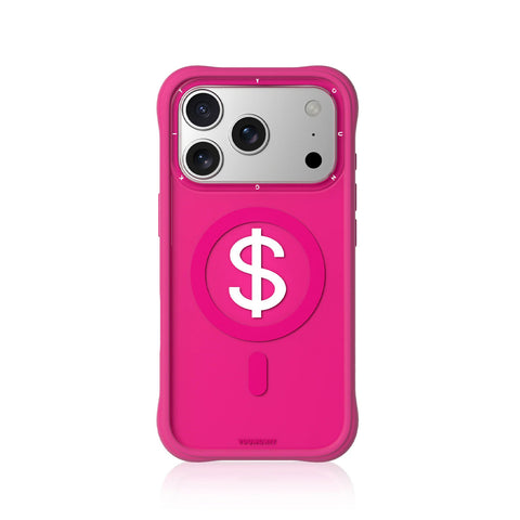 YOUNGKIT Funda CH3 Lucky Money para iPhone 17 Pro Max Compatible con MagSafe, Marco de Silicona y Trasera Removible, Rosa Rich Pink