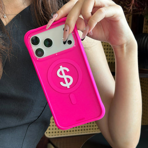 YOUNGKIT Funda CH3 Lucky Money para iPhone 17 Pro Max Compatible con MagSafe, Marco de Silicona y Trasera Removible, Rosa Rich Pink